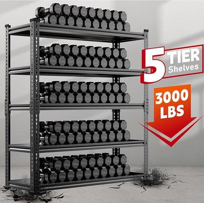 Heavy Duty Garage Shelving, 5-Tier Storage Rack 3000LBS Capacity 48" W x 72" H - Image 6
