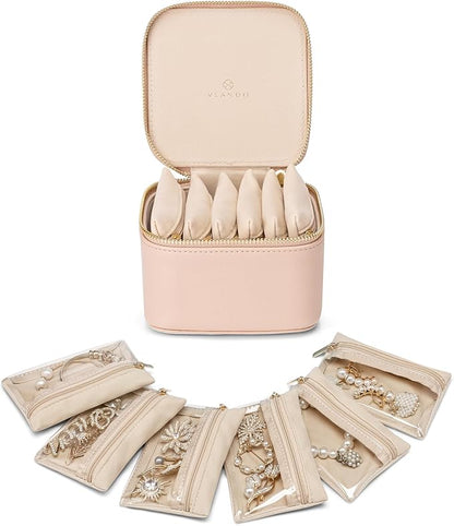 Vlando Small Jewelry Box Organizer, Travel Jewelry Storage by VLANDO