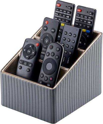 KINGFOM 3 Slot PU Leather Remote Controller Holder, Home Sundries Storage Box by KingfomLeatherHomeOfficeDecor