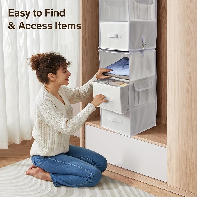 Pipishell 6-Shelf Hanging Closet Organizer, Hanging Shelves - Image 6