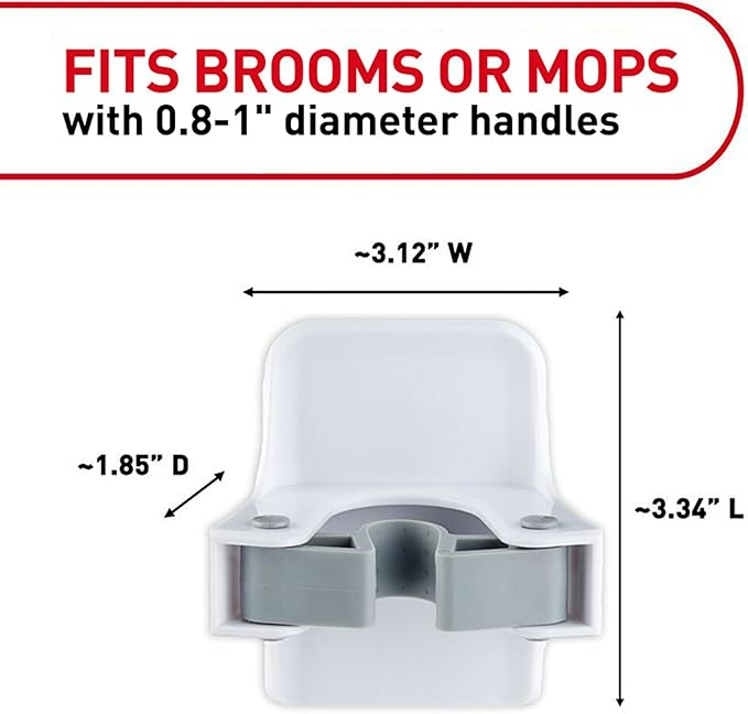 Command Broom Grippers, 2 Hangers and 4 Strips, Damage-Free Mop and Broom - Image 5