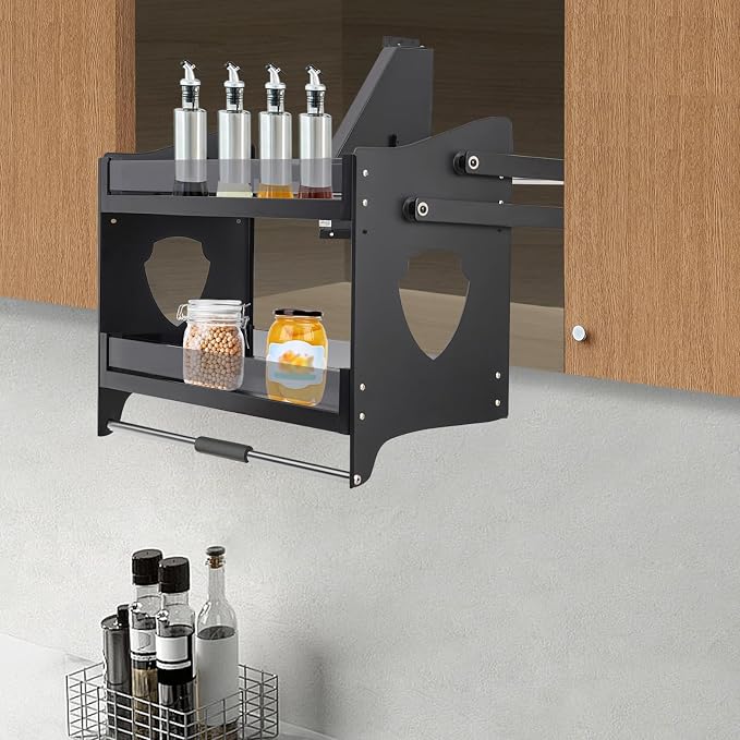 DNYSYSJ Pull down Shelf for Upper Cabinets, 2-Tier Pull down Cabinet Organizer - Image 2