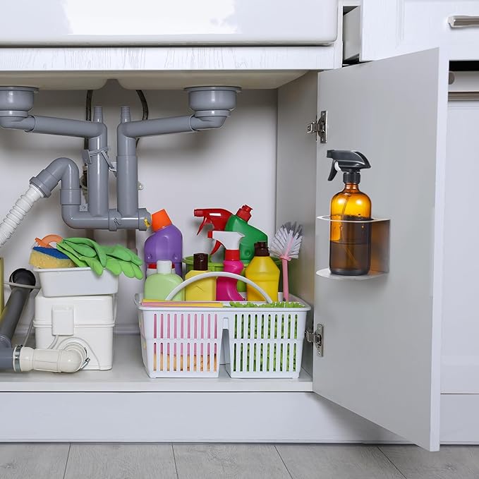 Gerrii 8 Pcs Spray Bottle Holder Wall Mount Bottle Organizer Spray Can Holder - Image 3