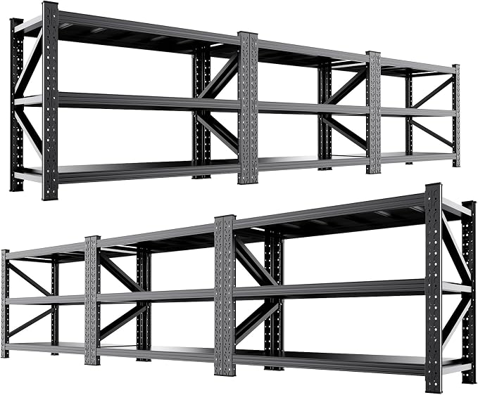 6 Set 5000LBS Heavy Duty Storage Shelves, Adjustable Garage Shelving Unit by AXASIIO