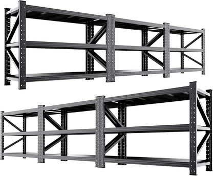 6 Set 5000LBS Heavy Duty Storage Shelves, Adjustable Garage Shelving Unit by AXASIIO