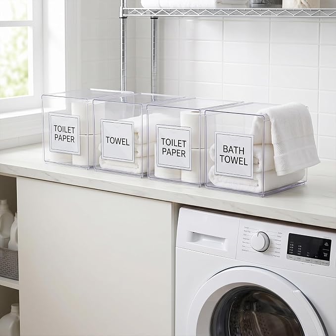 12 Pcs Storage Bin Labels, Self-Adhesive Index Card Pockets - Image 6