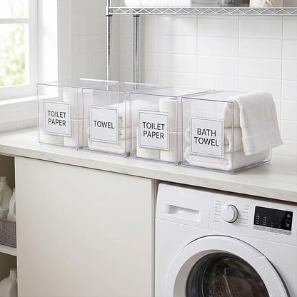 12 Pcs Storage Bin Labels, Self-Adhesive Index Card Pockets - Image 6