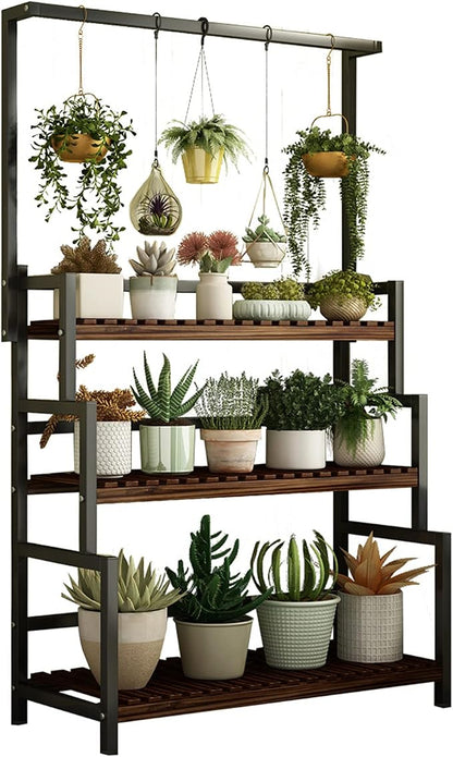 3-Tier Hanging Plant Stand Planter Shelves Flower Pot Organizer Rack Outdoor by Flhonudi