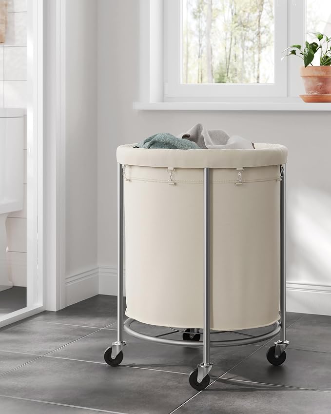 SONGMICS Laundry Basket, Rolling Steel Frame - Image 9