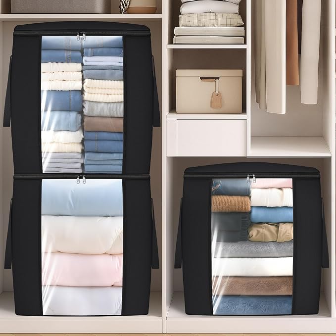 120L Extra Large Clothes Storage Bags, Foldable Blanket Storage and Organization - Image 7