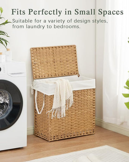 Laundry Hamper with Lid Wicker Laundry Basket 112 L Laundry Hampers Handwoven - Image 7