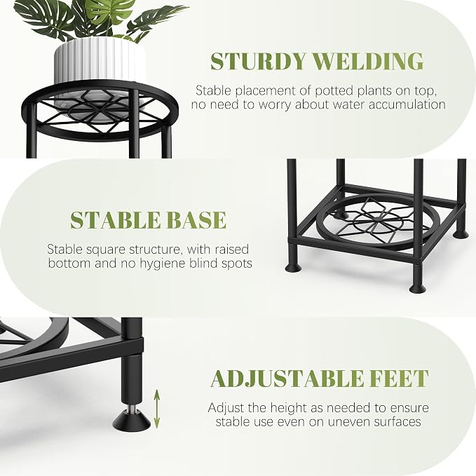 4 Tier Plant Stand Indoor Outdoor, Metal Flower Shelf Display Holder - Image 3