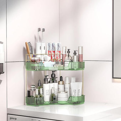 2 Tier Corner Bathroom Organizer Countertop, Vanity Makeup Organizer - Image 3