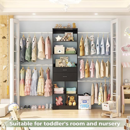 Besiost Closet System, 4-8 FT Closet Organizer Tower - Image 7