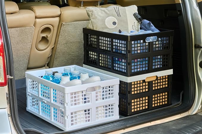3-Pack Plastic Collapsible Storage Crates-30L, Foldable Plastic Crates - Image 8