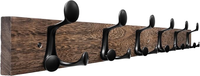 SKOLOO 36-Inch Wood Burnt Coat Rack Wall Mount by SKOLOO