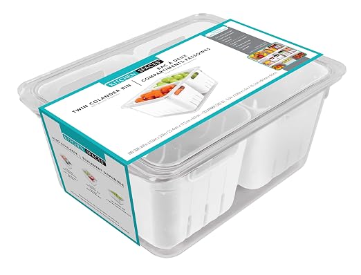 Kitchen Spaces Twin Colander Stackable Food Storage Organizer by KitchenSpaces
