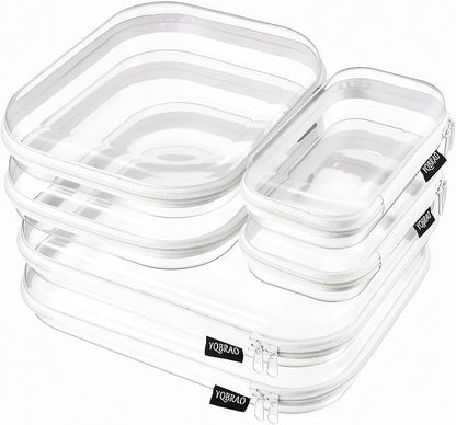 YQBRAO 6 Pack Clear Hard Shell Zipper Case, 1.2mm Heavy Duty Crush-Proof Diaper by Unknown