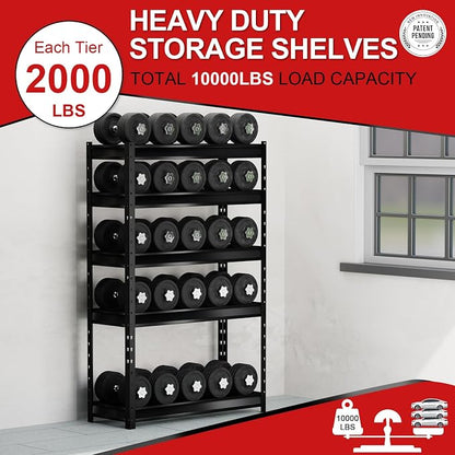 The Atlas 48" W Heavy Duty Garage Shelving Load 10000lbs, 5 Tier Metal Storage - Image 4