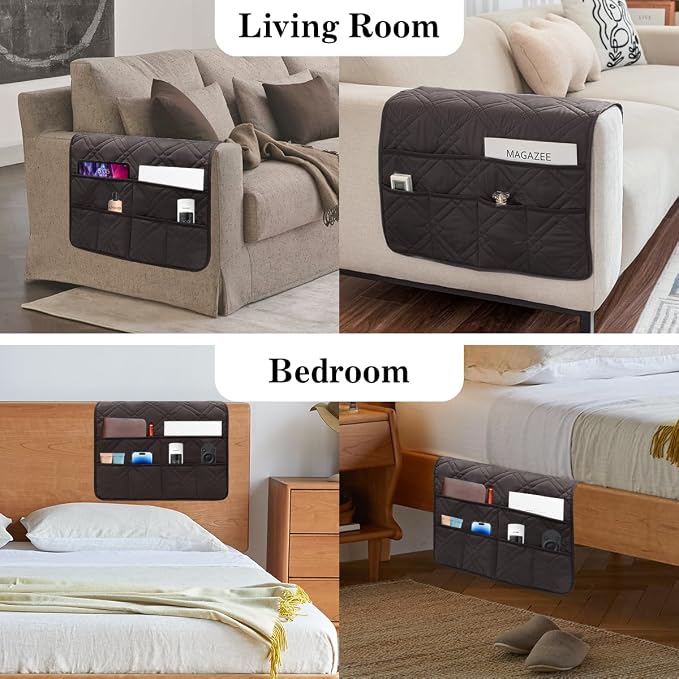 Couch Armrest Organizer Remote Control Holder Bedside Caddy - Image 7