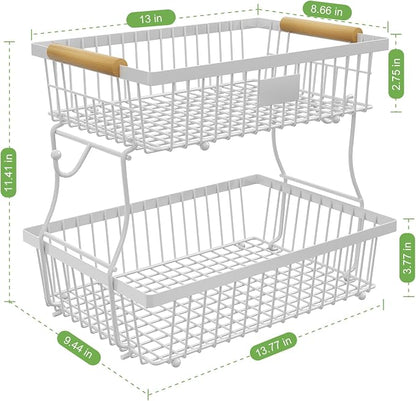 2 Tier Fruit Basket for Kitchen Counter - Image 6