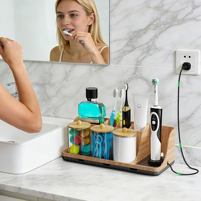 PARKMANI Bathroom Counter Organizer, Bathrooms Toothbrush Holder Set - Image 2
