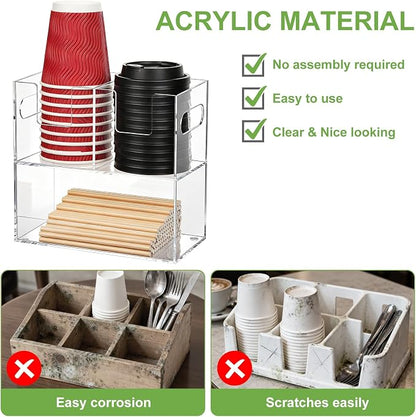 MYITYARD Coffee Cup Holder for Countertop, 2-Tier Clear Acrylic Cup Dispenser - Image 4
