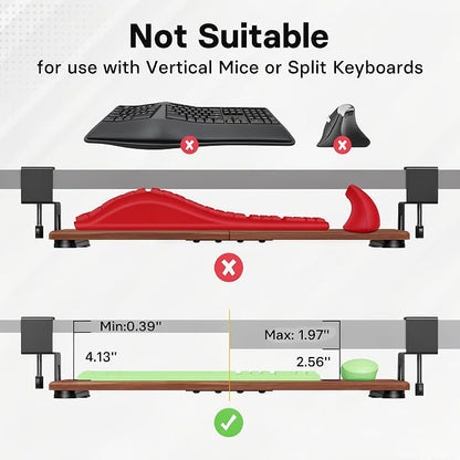 BONTEC KMT01 Under Desk Keyboard Tray, Pull-Out Keyboard & Mouse Platform - Image 4