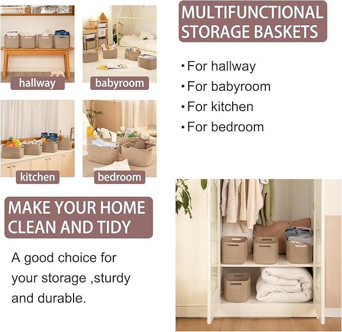 OIAHOMY 4 Pack Storage Baskets for Organizing, Cube Storage Bins for Shelves - Image 6