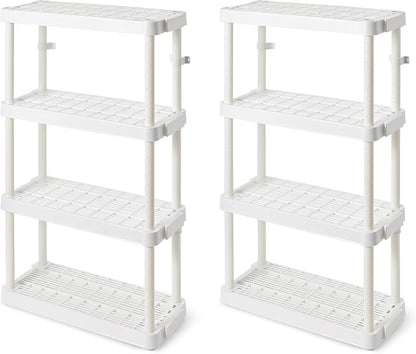 Gracious Living 4 Shelf Adjustable Height Medium Duty Storage Unit 14 x 32 x by GraciousLiving