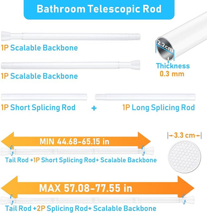 MEXAU Tension Curtain Rod for Windows 45 to 77 In - Image 2