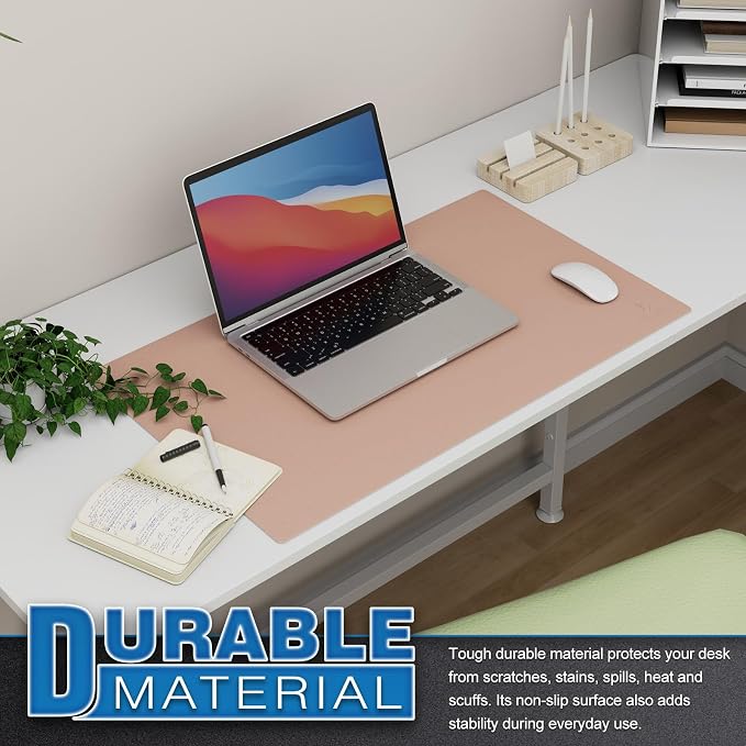 K KNODEL Small Office Leather Desk Mat, Mouse and Keyboard Pad, Computer and - Image 5
