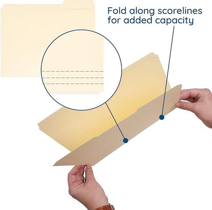 100 Blue Summit Supplies Heavy Duty File Folders Letter Size - Image 2