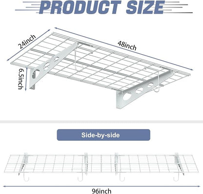 WALMANN 2-Pack Garage Wall Shelves, 2 x 4 ft/24 x 48 in Wall Mounted Storage - Image 4
