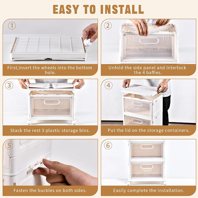Freebat 4-Tier Stackable Storage Bins - Image 7