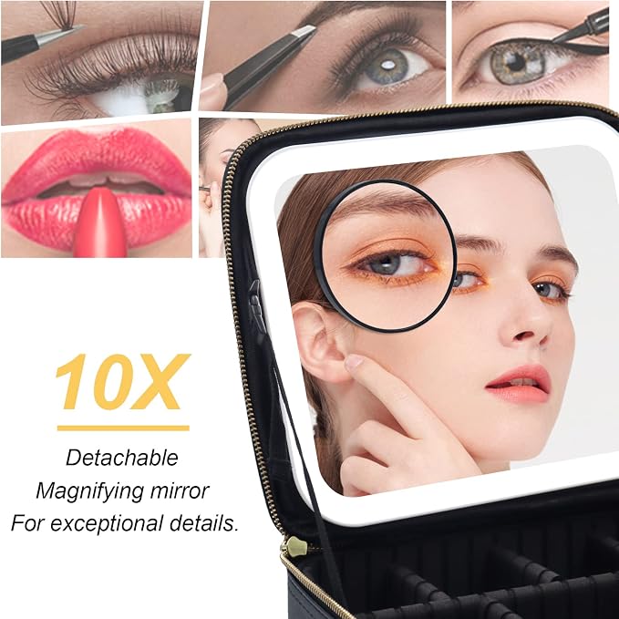 Makeup Bag with Light Up Mirror, Lighted Travel Makeup Organizer 3 Colors - Image 6