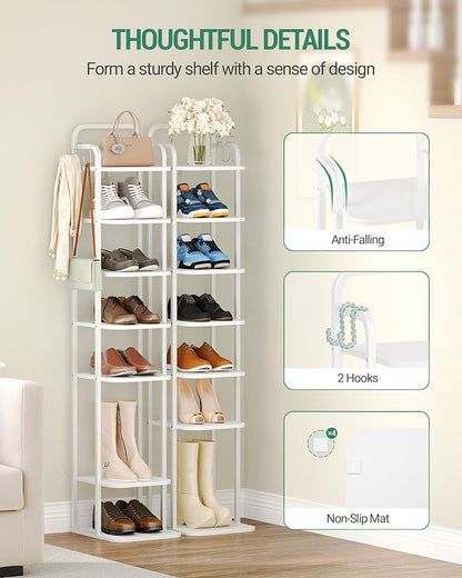 Hzuaneri 8 Tiers Vertical Shoe Rack, Narrow Shoe Tower, Tall Shoes Shelf - Image 3