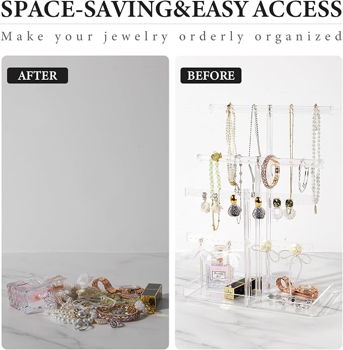 4-Tier Acrylic Jewelry Organizer Stand - Image 7