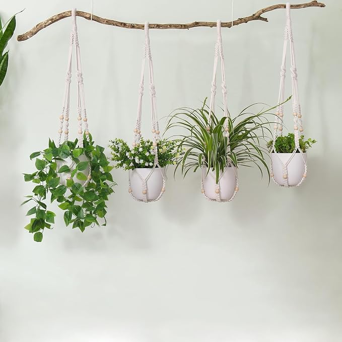 LEWESU Macrame Plant Hanger Indoor Set of 4 - Image 8