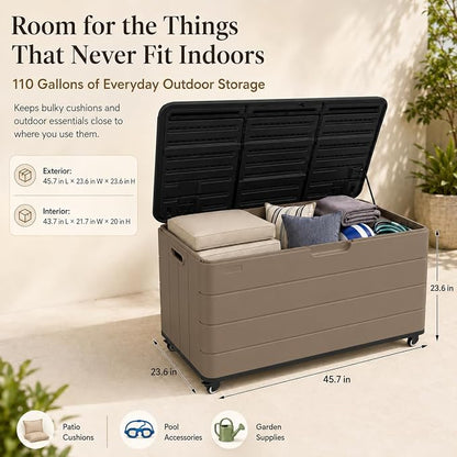 ADDOK 110 Gallon Outdoor Storage Box - Image 3