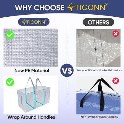 TICONN 4 Pack Extra Large Moving Bags Heavy Duty - Image 4