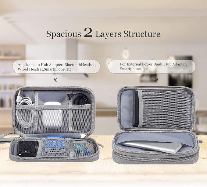 CAOODKDK Electronic Organizer Bag, Waterproof Portable Electronic Organizer - Image 5