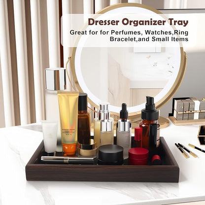 Wooden Valet Tray with Leather Base - Image 5