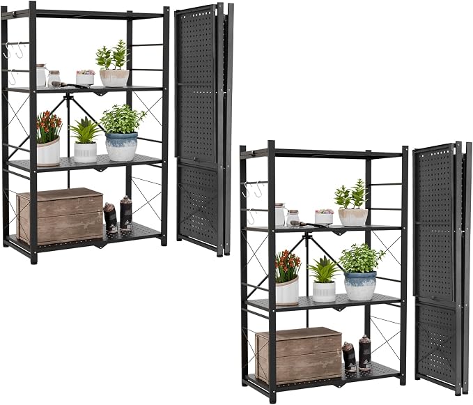 EAGLE PEAK 4-Tier Foldable Greenhouse Shelf, Heavy Duty Metal Storage Rack by EAGLEPEAK