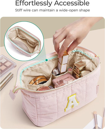BAGSMART Birthday Gifts Personalized Initial Makeup Bag, Trendy Stuff Gifts - Image 4