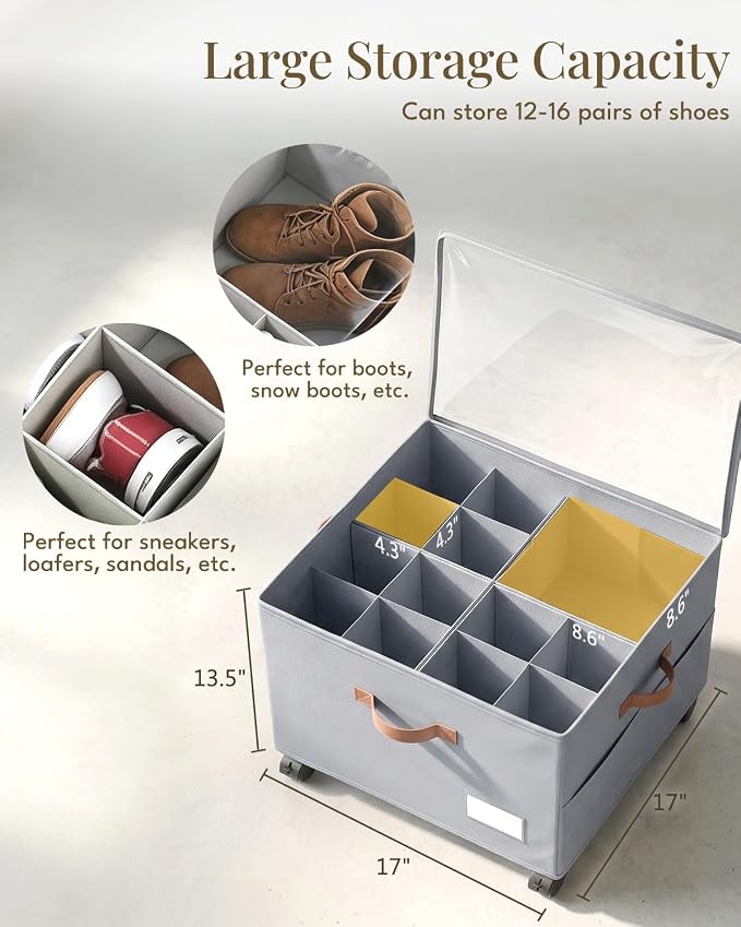 Shoe Organizer for Closet with Wheels - Image 4