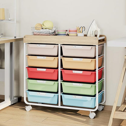 10 Drawer Rolling Storage Cart - Image 8