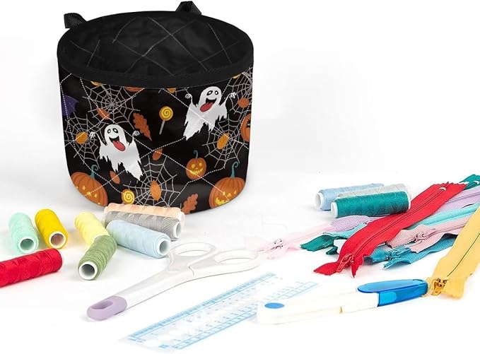 Gomyblomy Ghosts & Pumpkins Sewing Machine Table Mat, Halloween Theme Sewing - Image 4