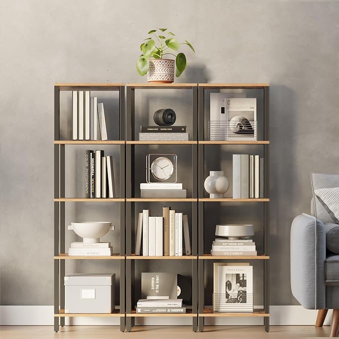 TUTOTAK Bookshelf, 5-Tier Tall Narrow Book Shelf - Image 4