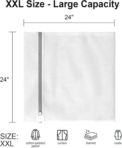 3 Pack XXL Mesh Laundry Bags by MDSXO- Large Jumbo Durable Delicates Bag - Image 2